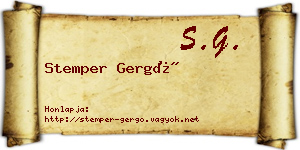 Stemper Gergő névjegykártya